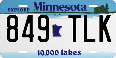 MN license plate 849TLK