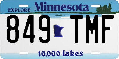 MN license plate 849TMF
