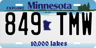 MN license plate 849TMW