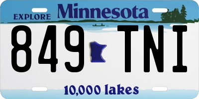 MN license plate 849TNI