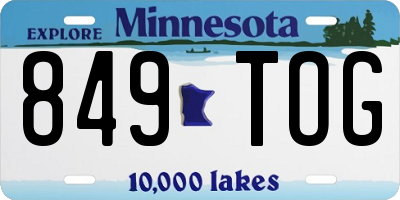 MN license plate 849TOG