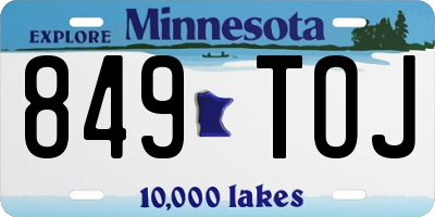 MN license plate 849TOJ