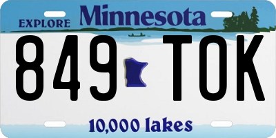 MN license plate 849TOK
