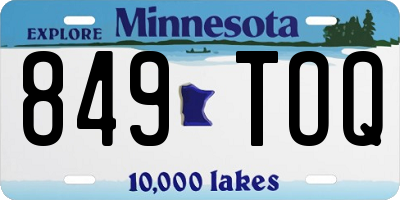 MN license plate 849TOQ
