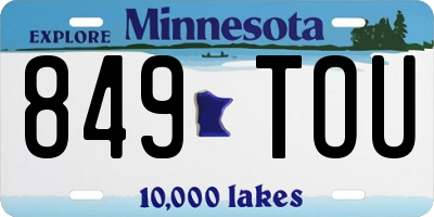 MN license plate 849TOU