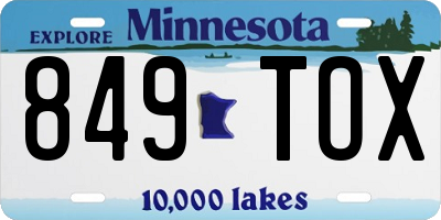 MN license plate 849TOX