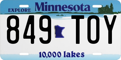MN license plate 849TOY