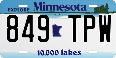MN license plate 849TPW