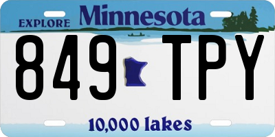 MN license plate 849TPY