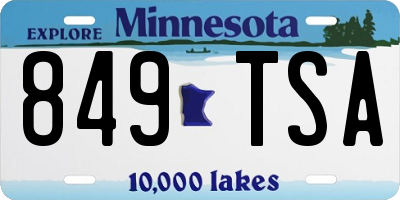 MN license plate 849TSA