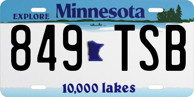MN license plate 849TSB
