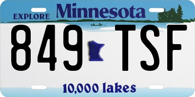 MN license plate 849TSF
