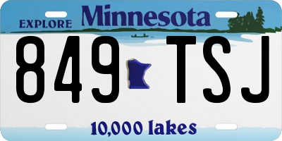 MN license plate 849TSJ