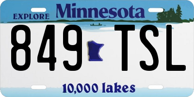 MN license plate 849TSL