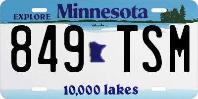 MN license plate 849TSM