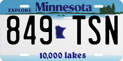 MN license plate 849TSN
