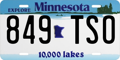 MN license plate 849TSO