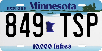 MN license plate 849TSP