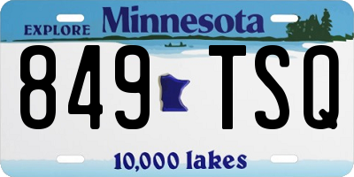 MN license plate 849TSQ