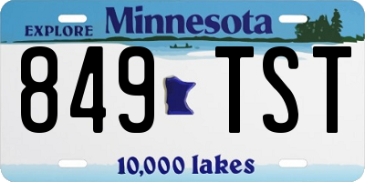 MN license plate 849TST