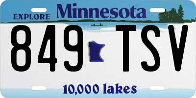 MN license plate 849TSV