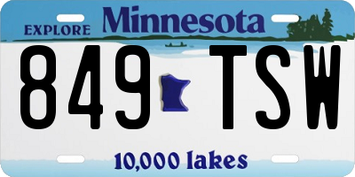 MN license plate 849TSW