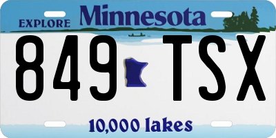 MN license plate 849TSX