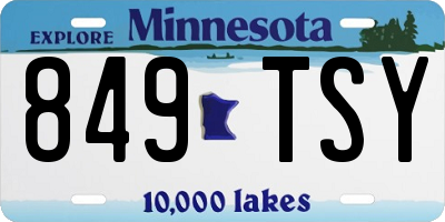 MN license plate 849TSY
