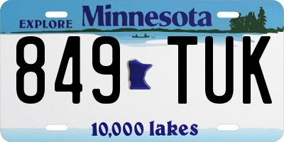 MN license plate 849TUK