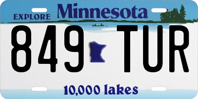 MN license plate 849TUR
