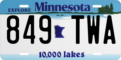 MN license plate 849TWA