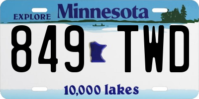 MN license plate 849TWD