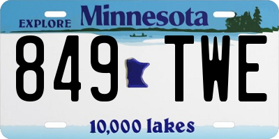MN license plate 849TWE