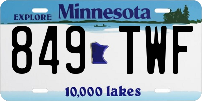 MN license plate 849TWF