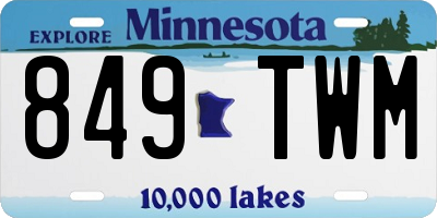 MN license plate 849TWM