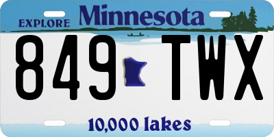 MN license plate 849TWX