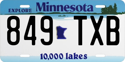 MN license plate 849TXB