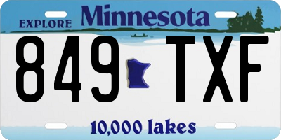 MN license plate 849TXF