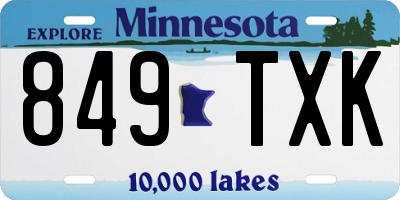 MN license plate 849TXK