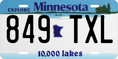 MN license plate 849TXL