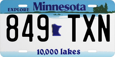 MN license plate 849TXN