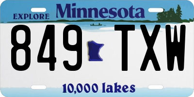 MN license plate 849TXW
