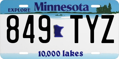 MN license plate 849TYZ