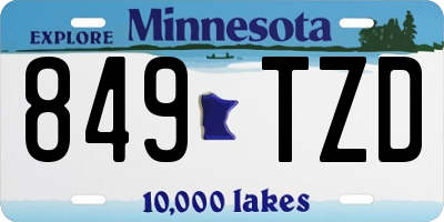 MN license plate 849TZD
