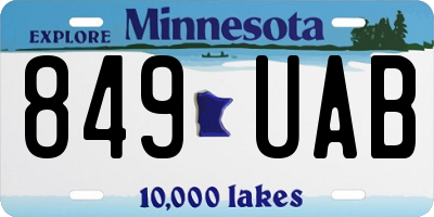 MN license plate 849UAB