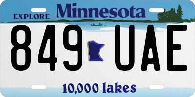 MN license plate 849UAE