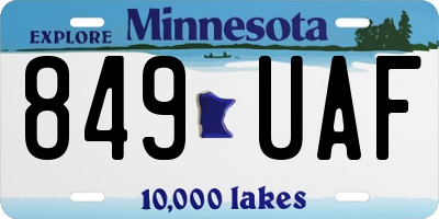 MN license plate 849UAF