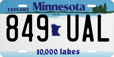 MN license plate 849UAL