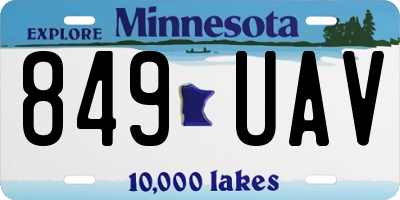 MN license plate 849UAV