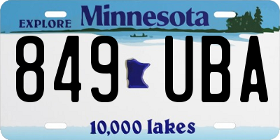MN license plate 849UBA